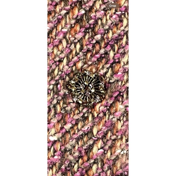 Rebecca Taylor Tweed Blazer Jacket Pink,Orange,Tan Bling Sz 6  Wool Blend Career - Picture 10 of 10
